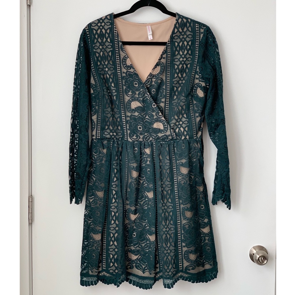 Green lace dress